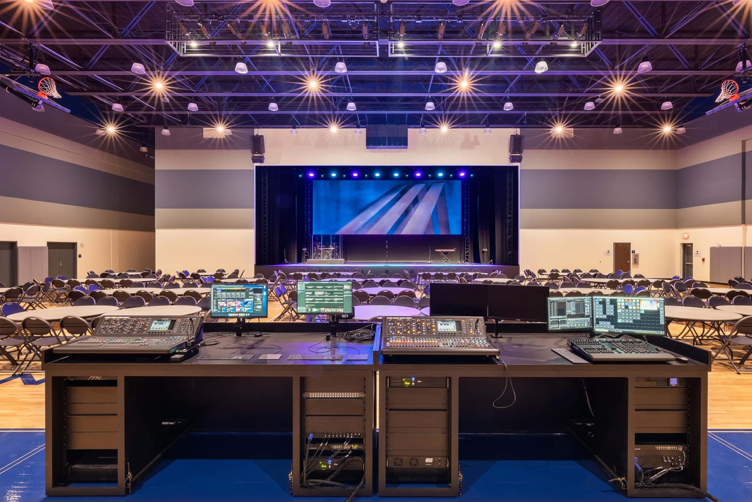 Professional Audio Video Lighting Setup Church Auditorium