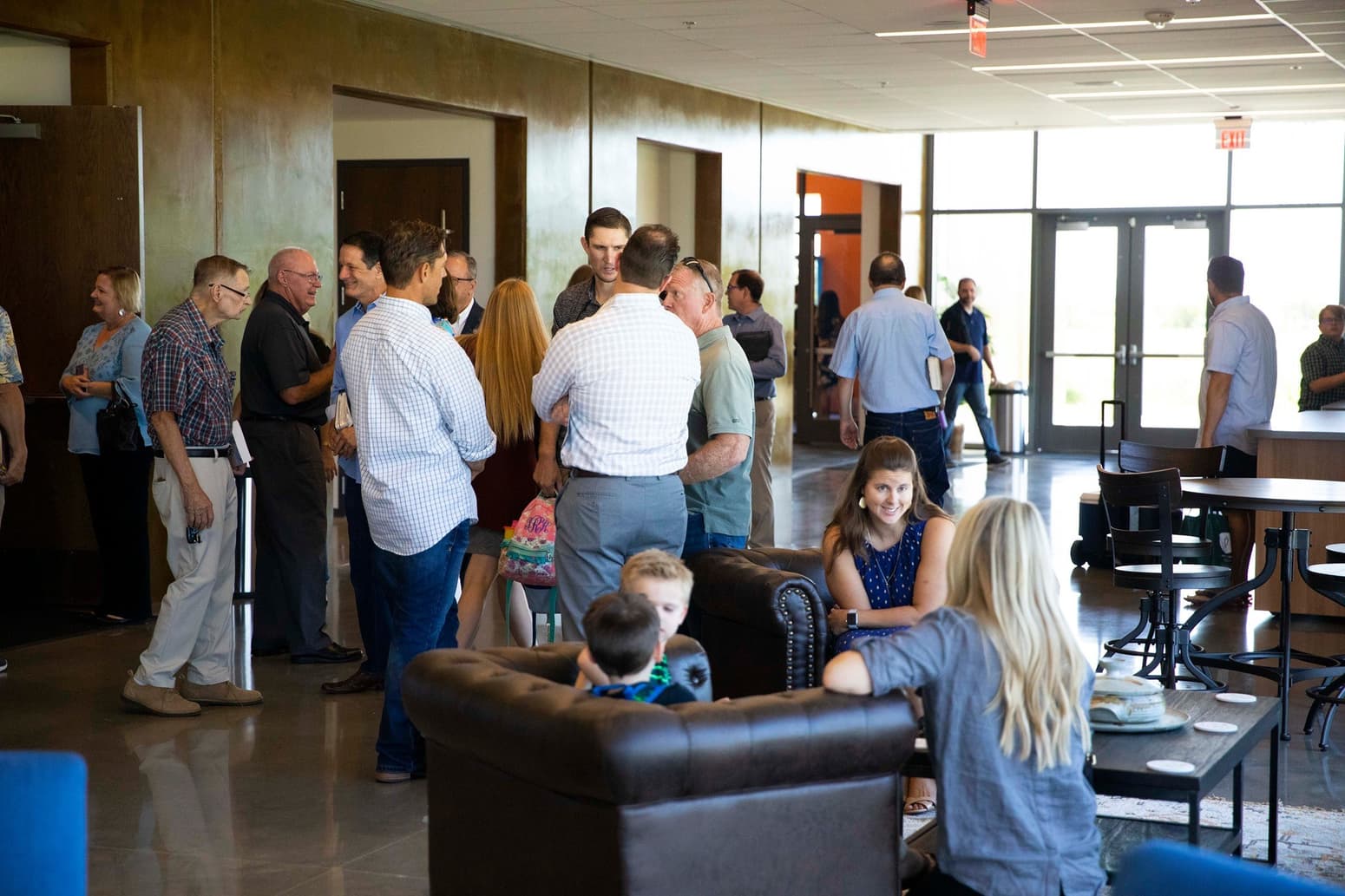 After the Cross Church remodel, members have more space to socialize.