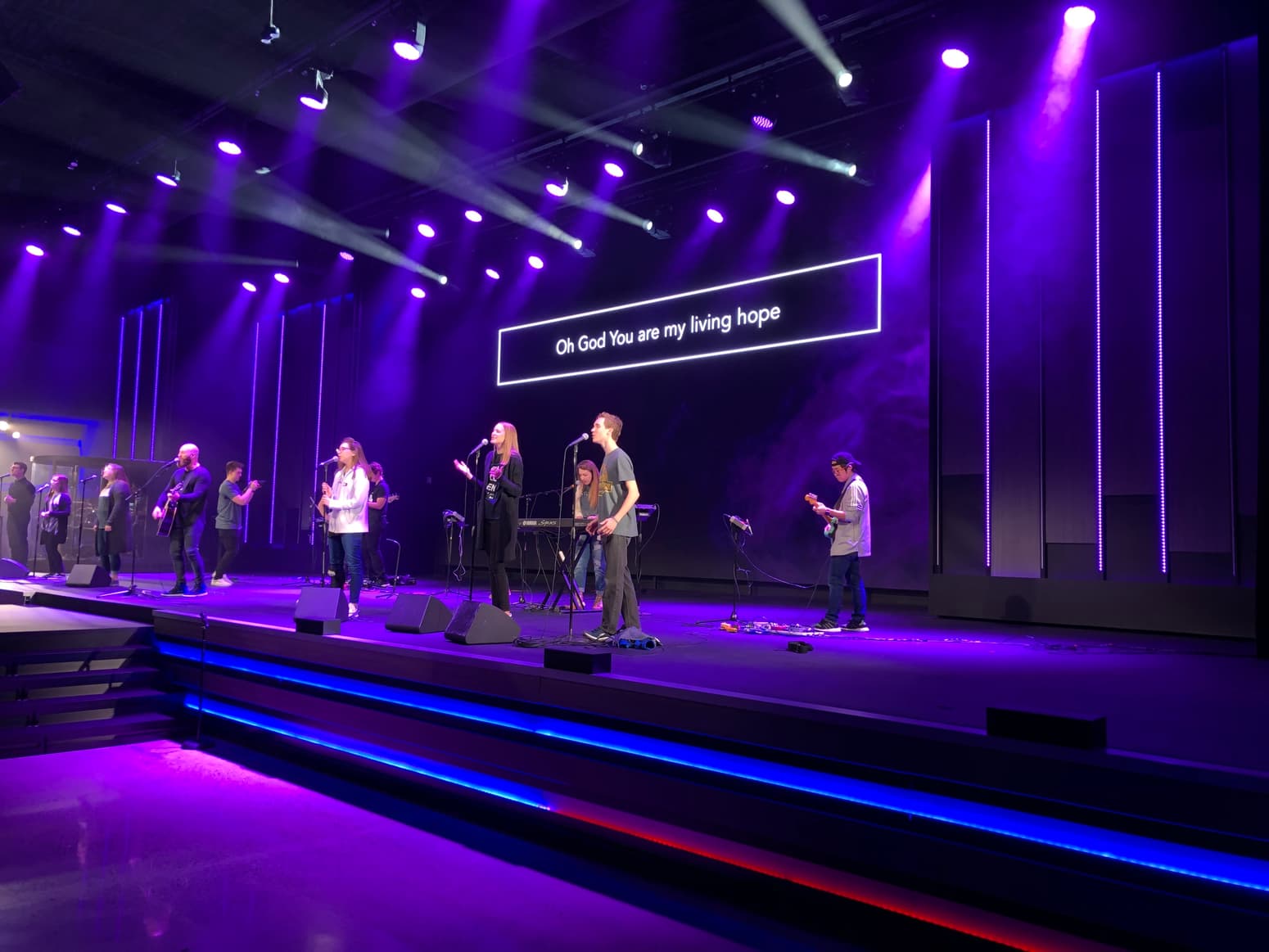 This church stage lighting system delivers the Word.