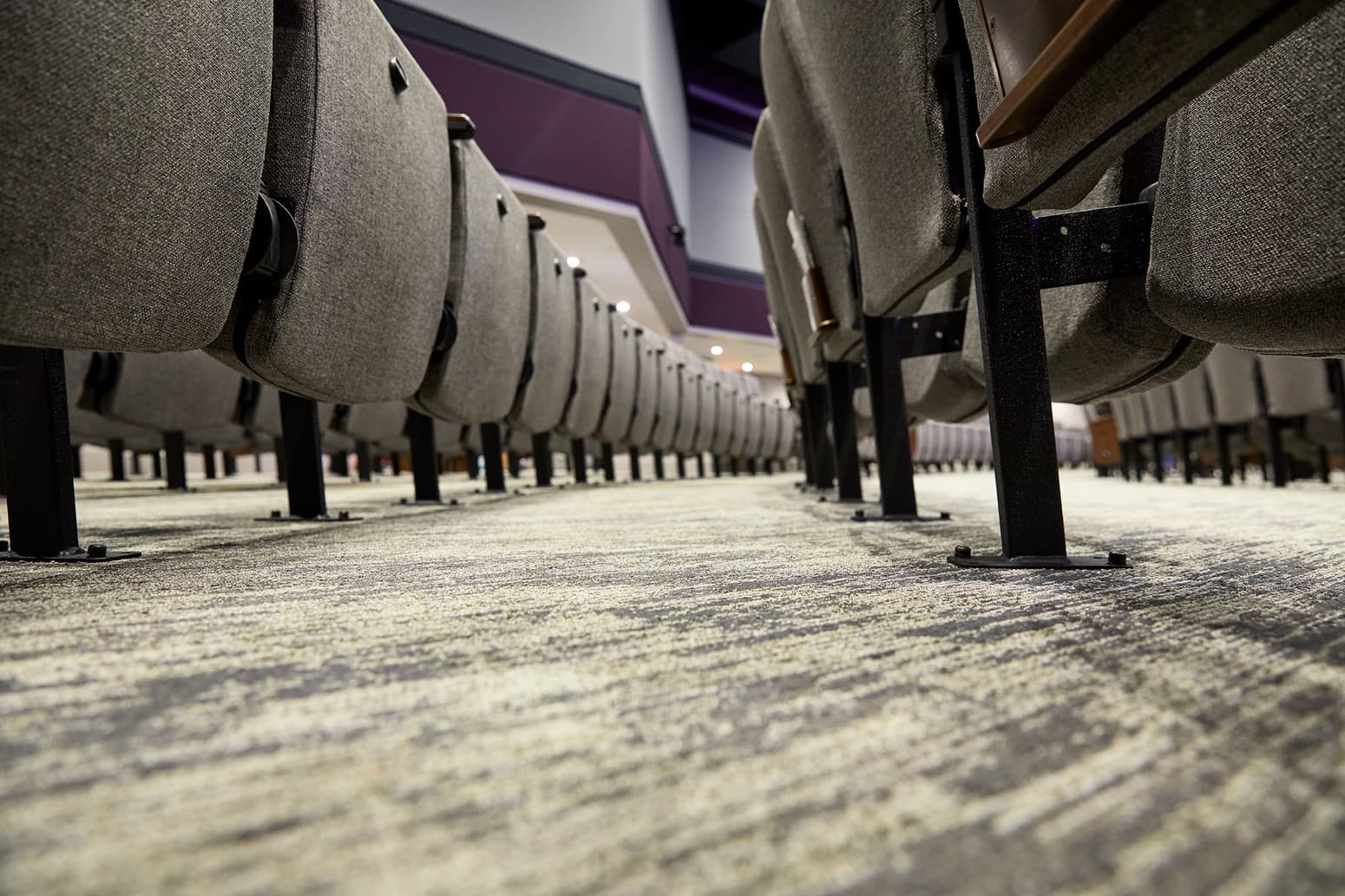 Flooring for an auditorium design project completed by Paragon 360.