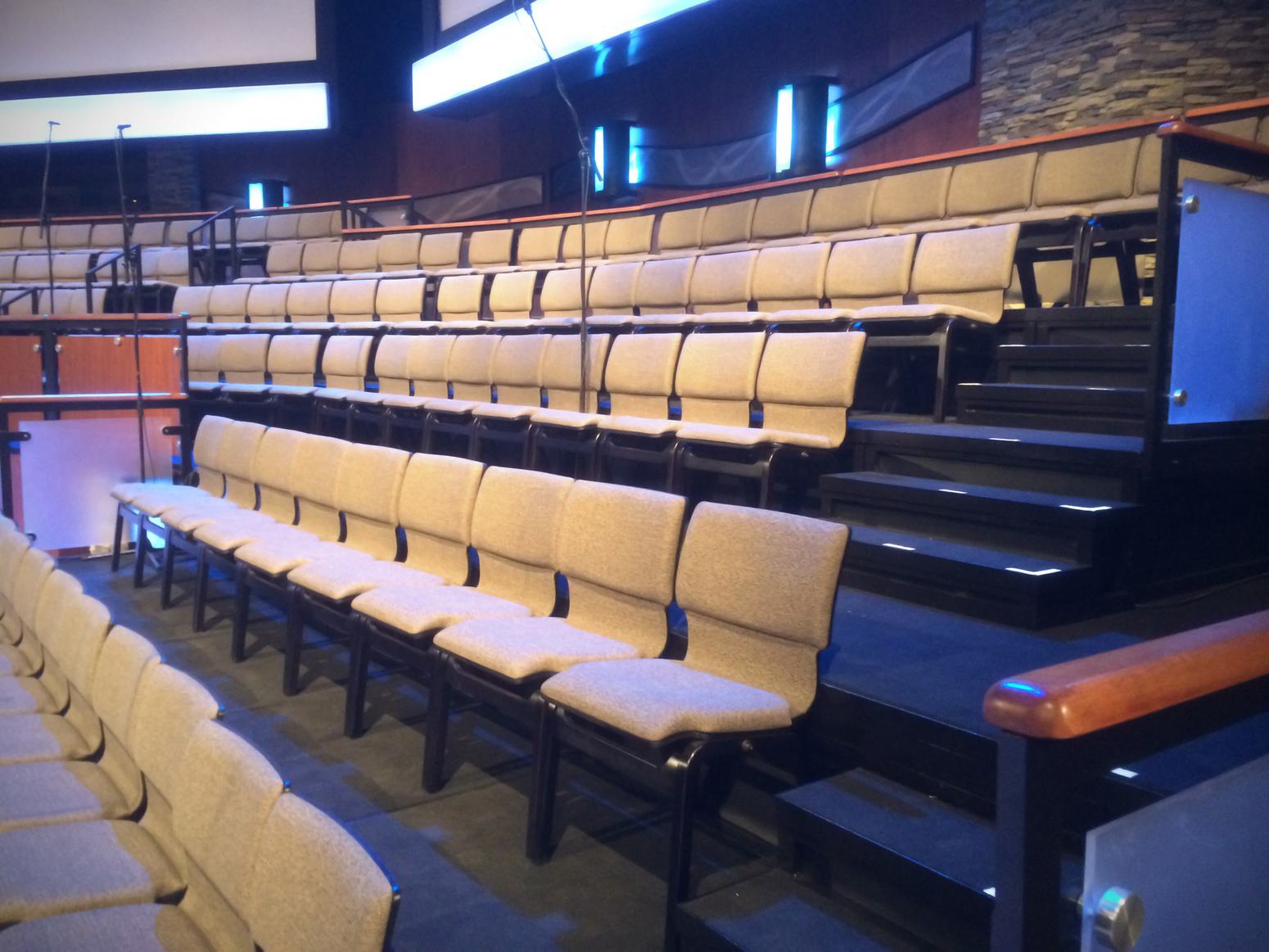 Church seating by Paragon includes these spacious pews.